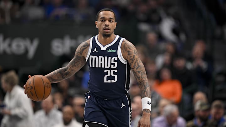 Jan 27, 2025; Dallas, Texas, USA; Dallas Mavericks forward P.J. Washington (25) brings the ball up court against the Washington Wizards during the first quarter at the American Airlines Center. Mandatory Credit: Jerome Miron-Imagn Images Jan 27, 2025; Dallas, Texas, USA; Dallas Mavericks forward P.J. Washington (25) brings the ball up court against the Washington Wizards during the first quarter at the American Airlines Center. Mandatory Credit: Jerome Miron-Imagn Images