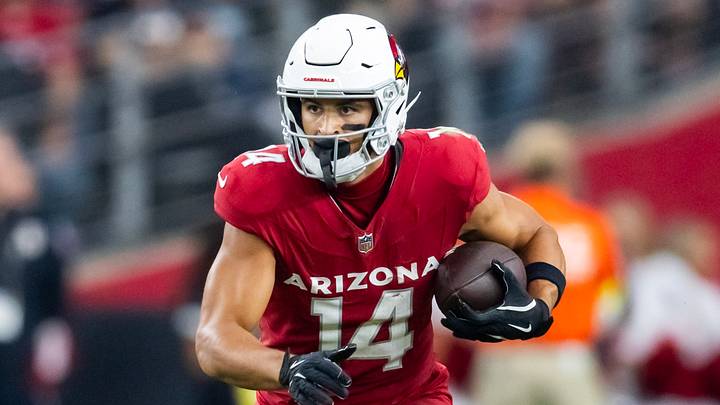 Nov 23, 2025; Glendale, Arizona, USA; Arizona Cardinals wide receiver Michael Wilson (14) against the Jacksonville Jaguars at State Farm Stadium. Mandatory Credit: Mark J. Rebilas-Imagn Images Nov 23, 2025; Glendale, Arizona, USA; Arizona Cardinals wide receiver Michael Wilson (14) against the Jacksonville Jaguars at State Farm Stadium. Mandatory Credit: Mark J. Rebilas-Imagn Images