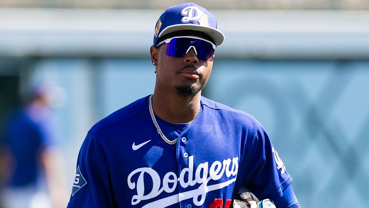 Feb 24, 2026; Phoenix, Arizona, USA; Los Angeles Dodgers outfielder Josue De Paula against the Cleveland Guardians during a spring training game at Camelback Ranch-Glendale. Mandatory Credit: Mark J. Rebilas-Imagn Images Feb 24, 2026; Phoenix, Arizona, USA; Los Angeles Dodgers outfielder Josue De Paula against the Cleveland Guardians during a spring training game at Camelback Ranch-Glendale. Mandatory Credit: Mark J. Rebilas-Imagn Images
