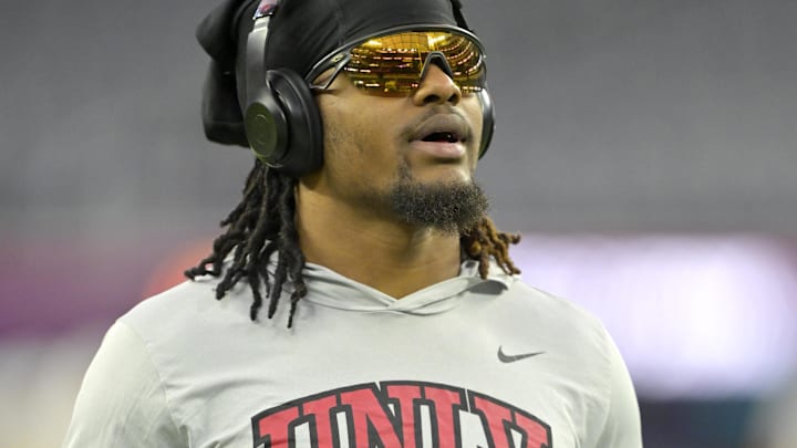 UNLV Rebels defensive back Johnathan Baldwin (3) warms up prior to the LA Bowl against the California Golden Bears at SoFi Stadium. Mandatory Credit: Jayne Kamin-Oncea-Imagn Images UNLV Rebels defensive back Johnathan Baldwin (3) warms up prior to the LA Bowl against the California Golden Bears at SoFi Stadium. Mandatory Credit: Jayne Kamin-Oncea-Imagn Images