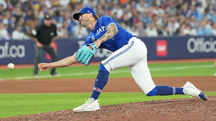 May 31, 2023; Toronto, Ontario, CAN; Toronto Blue Jays relief pitcher Adam Cimber (90) throws a