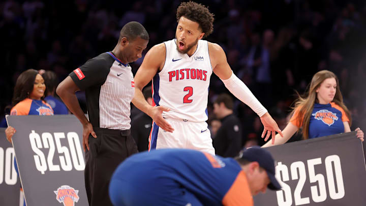 Feb 26, 2024; New York, New York, USA; Detroit Pistons guard Cade Cunningham (2) : Brad Penner-Imagn Images