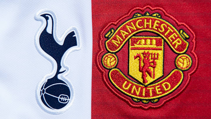 The Tottenham Hotspur and Manchester United Club Badges