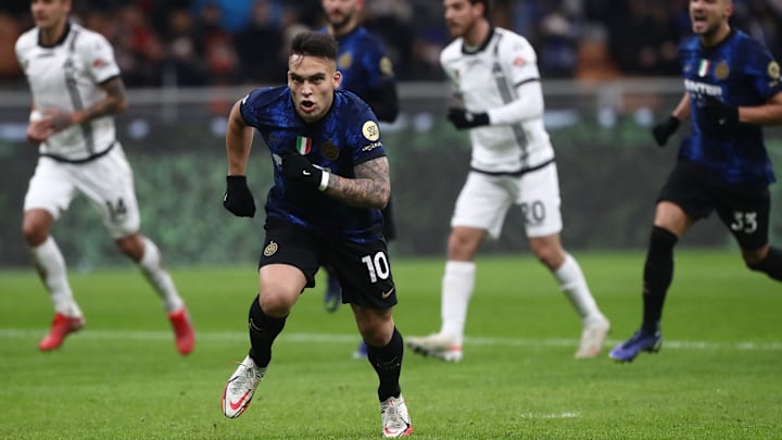 L'esultanza di Lautaro Martinez contro lo Spezia 