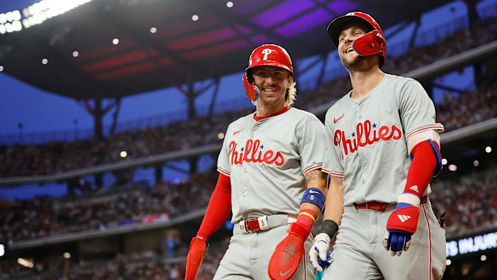 Philadelphia Phillies infielder Bryson Stott and Trea Turner