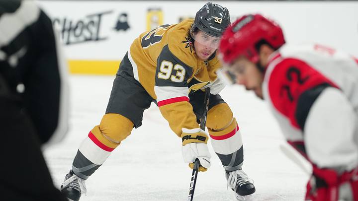 Jun 14, 2026; Las Vegas, Nevada, USA; Vegas Golden Knights right wing Mitch Marner (93) prepares for a faceoff during the first period against the Carolina Hurricanes in game six of the 2026 Stanley Cup Final at T-Mobile Arena. Mandatory Credit: Stephen R. Sylvanie-Imagn Images Jun 14, 2026; Las Vegas, Nevada, USA; Vegas Golden Knights right wing Mitch Marner (93) prepares for a faceoff during the first period against the Carolina Hurricanes in game six of the 2026 Stanley Cup Final at T-Mobile Arena. Mandatory Credit: Stephen R. Sylvanie-Imagn Images