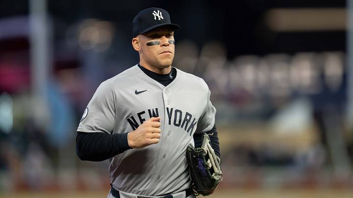 Sep 14, 2026; Minneapolis, Minnesota, USA; New York Yankees right fielder Aaron Judge (99) runs off the field after the first inning against the Minnesota Twins at Target Field. Mandatory Credit: Jesse Johnson-Imagn Images Sep 14, 2026; Minneapolis, Minnesota, USA; New York Yankees right fielder Aaron Judge (99) runs off the field after the first inning against the Minnesota Twins at Target Field. Mandatory Credit: Jesse Johnson-Imagn Images