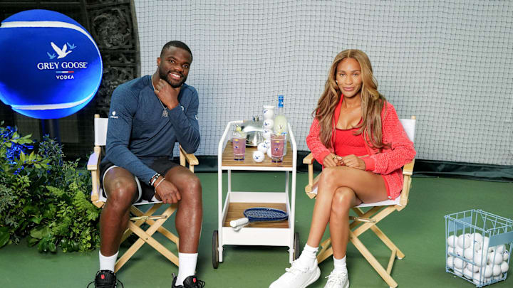 Frances Tiafoe and girlfriend Ayan Broomfield for Grey Goose.
