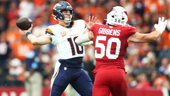 Oct 25, 2026; Glendale, Arizona, USA; Denver Broncos quarterback Bo Nix (10) uncorks a pass. Oct 25, 2026; Glendale, Arizona, USA; Denver Broncos quarterback Bo Nix (10) uncorks a pass.