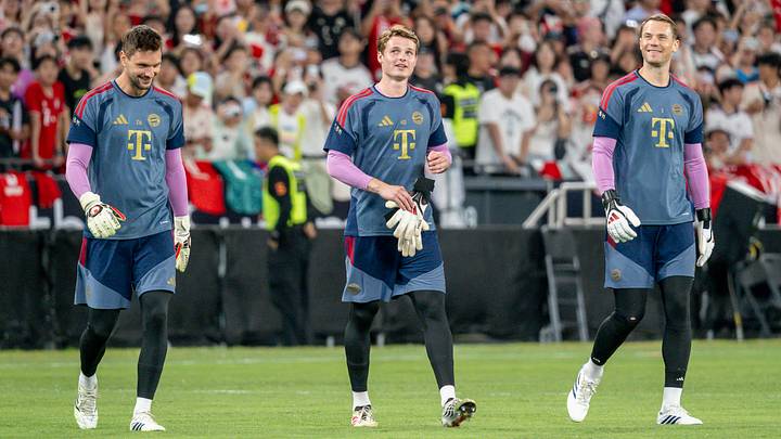Bayern Munich goalkeepers in training during pre-season.