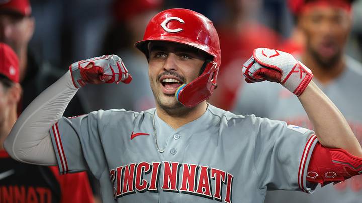 Cincinnati Reds first baseman Sal Stewart (27) celebrates