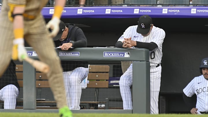 Colorado Rockies manager Bud Black during a 21-run loss to the San Diego Padres.