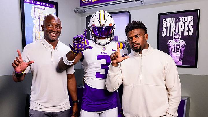 Easton Royal poses during his visit to LSU in May 2026