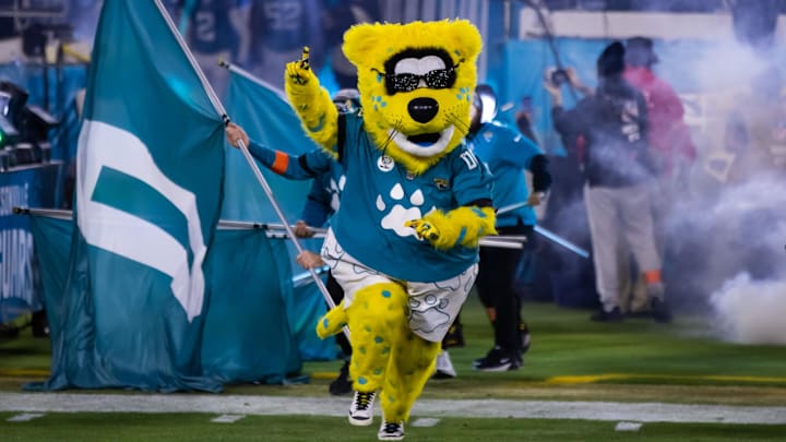 Jan 14, 2023; Jacksonville, Florida, USA; Jacksonville Jaguars mascot Jaxson de Ville.
