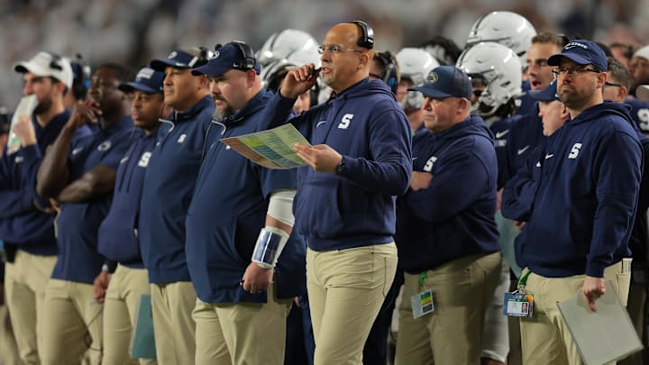 Penn State coach James Franklin on the sideline during the Orange Bowl against Notre Dame. 