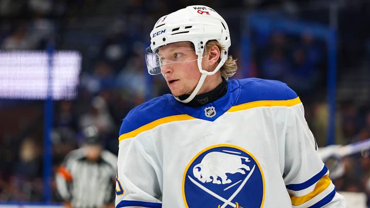 Feb 28, 2026; Tampa, Florida, USA; Buffalo Sabres defenseman Zach Metsa (73) against the Tampa Bay Lightning during the third period at Benchmark International Arena. Mandatory Credit: Morgan Tencza-Imagn Images Feb 28, 2026; Tampa, Florida, USA; Buffalo Sabres defenseman Zach Metsa (73) against the Tampa Bay Lightning during the third period at Benchmark International Arena. Mandatory Credit: Morgan Tencza-Imagn Images