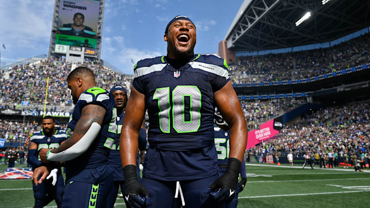Uchenna Nwosu of the Seattle Seahawks