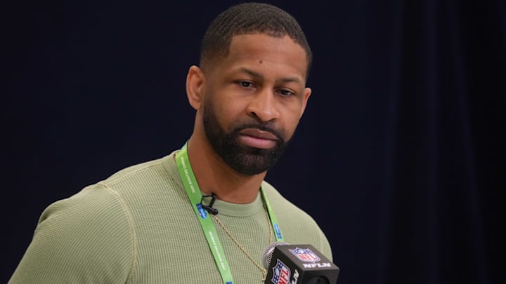 Cleveland Browns general manager Andrew Berry speaks during the NFL Scouting Combine at the Indiana Convention Center.