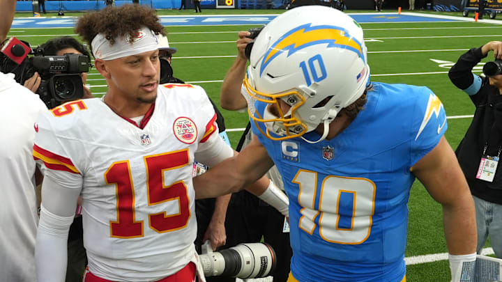 Kansas City Chiefs quarterback Patrick Mahomes and Los Angeles Chargers quarterback Justin Herbert.
