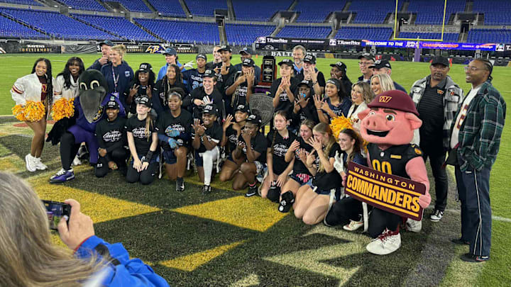 Clarksburg girls flag football wins the Maryland 4A-3A girls flag football state championship.