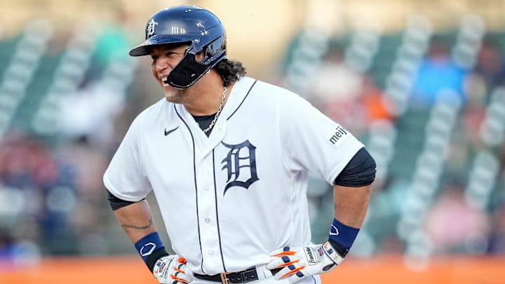 Miguel Cabrera dio tres hits ante los Rangers el martes 