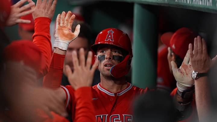 Sep 8, 2026; Boston, Massachusetts, USA; Los Angeles Angels shortstop Zach Neto (9) is congratulated after hitting a two run home run against the Boston Red Sox in the ninth inning at Fenway Park. Mandatory Credit: David Butler II-Imagn Images Sep 8, 2026; Boston, Massachusetts, USA; Los Angeles Angels shortstop Zach Neto (9) is congratulated after hitting a two run home run against the Boston Red Sox in the ninth inning at Fenway Park. Mandatory Credit: David Butler II-Imagn Images