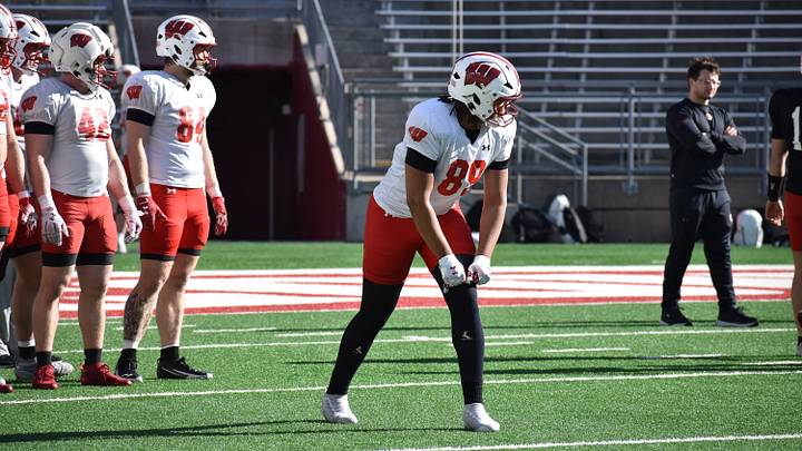 Wisconsin tight end Jacob Harris. Wisconsin tight end Jacob Harris.