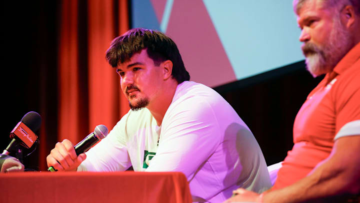 Nixa High School offensive tackle Jackson Cantwell, the No. 1 ranked high school football recruit for the class of 2026, announced he will play football at Miami during a ceremony on Tuesday, May 13, 2025. Nixa High School offensive tackle Jackson Cantwell, the No. 1 ranked high school football recruit for the class of 2026, announced he will play football at Miami during a ceremony on Tuesday, May 13, 2025.