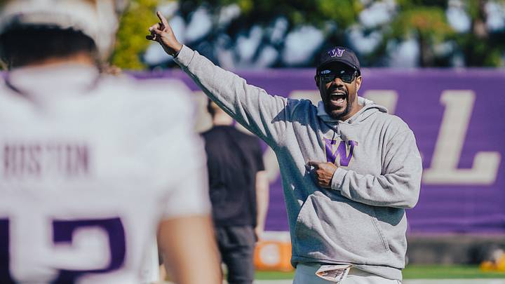 Receivers coach Kevin Cummings makes his point in spring ball. Receivers coach Kevin Cummings makes his point in spring ball.