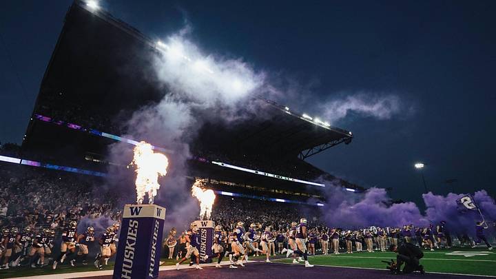 Husky Stadium at night is quite a spectacle. Husky Stadium at night is quite a spectacle.