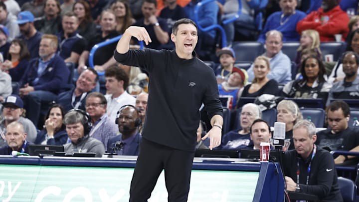Apr 10, 2024; Oklahoma City, Oklahoma, USA; Oklahoma City Thunder head coach Mark Daigneault
