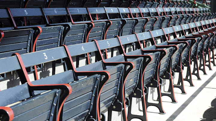 April 13, 2012; Boston, MA, USA; A general view of empty seats on opening day at Fenway Park prior to a game between the Boston Red Sox and Tampa Bay Rays. Mandatory Credit: Bob DeChiara-Imagn Images April 13, 2012; Boston, MA, USA; A general view of empty seats on opening day at Fenway Park prior to a game between the Boston Red Sox and Tampa Bay Rays. Mandatory Credit: Bob DeChiara-Imagn Images