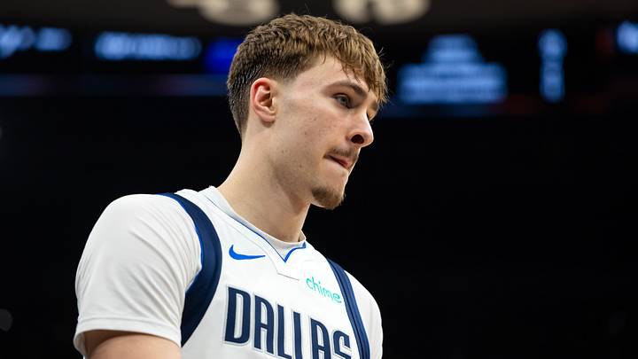 Apr 8, 2026; Phoenix, Arizona, USA; Dallas Mavericks forward Cooper Flagg (32) against the Phoenix Suns at Mortgage Matchup Center. Mandatory Credit: Mark J. Rebilas-Imagn Images Apr 8, 2026; Phoenix, Arizona, USA; Dallas Mavericks forward Cooper Flagg (32) against the Phoenix Suns at Mortgage Matchup Center. Mandatory Credit: Mark J. Rebilas-Imagn Images