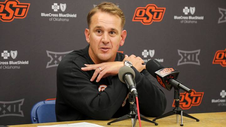 Oklahoma State Cowboys head coach Eric Morris. Oklahoma State Cowboys head coach Eric Morris.
