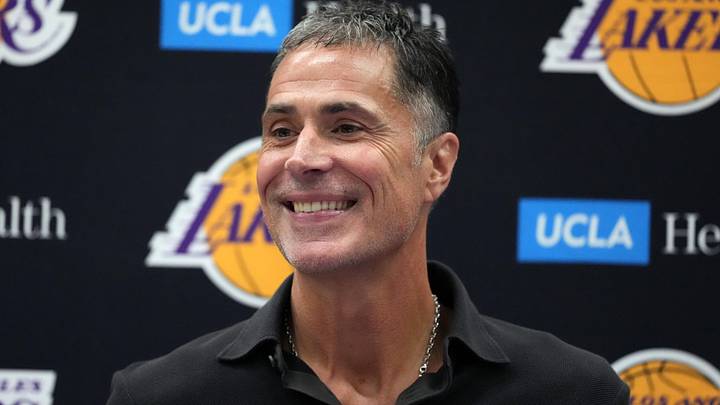 Los Angeles Lakers general manager Rob Pelinka. Los Angeles Lakers general manager Rob Pelinka.