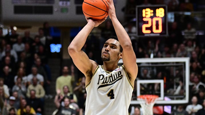Purdue Boilermakers forward Trey Kaufman-Renn (4) shoots the ball 