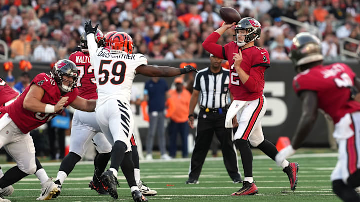 Tampa Bay Buccaneers quarterback Kyle Trask didn't look great in the team's first preseason game.