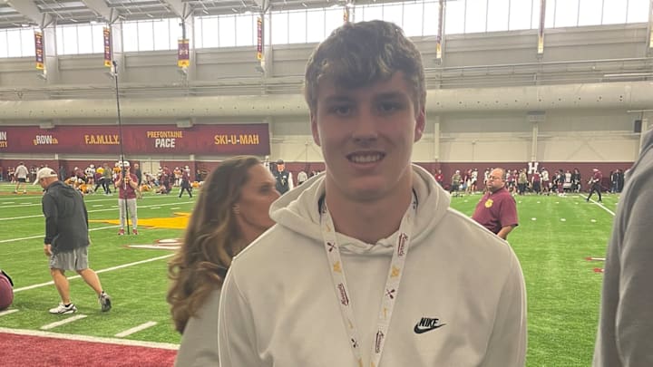 Brodie Metzger on an official visit to Minnesota. Brodie Metzger on an official visit to Minnesota.