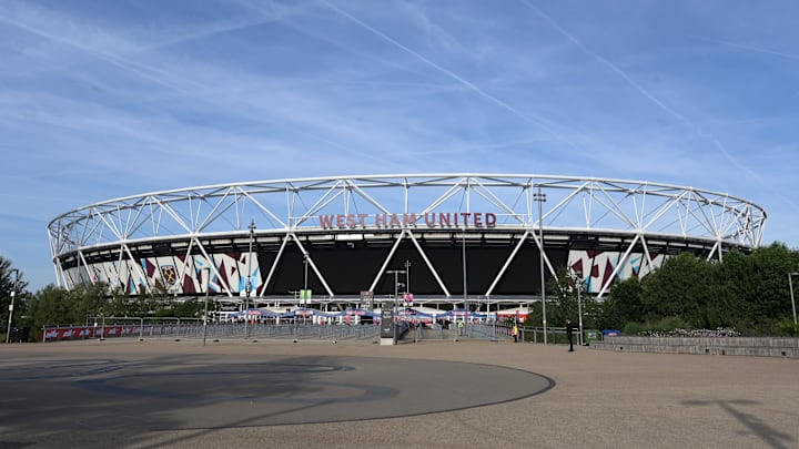 Jul 21, 2019; London, United Kingdom; General overall view of London Stadium at Queen Elizabeth Olympic Park. The venue, home of the West Ham United soccer team of the Premier League,  served as the site of the 2012 London Olympics opening and closing ceremonies and track and field competition.  Mandatory Credit: Kirby Lee-Imagn Images