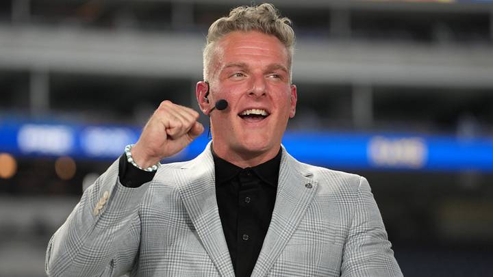 Sep 21, 2026; Inglewood, CA, USA; Pat McAfee on the ESPN Monday Night Countdown set at SoFi Stadium. Mandatory Credit: Kirby Lee-Imagn Images