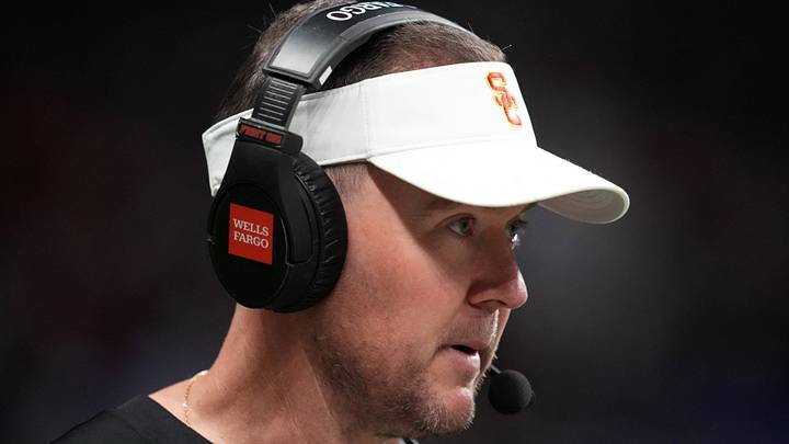Dec 30, 2025; San Antonio, TX, USA; Southern California Trojans head coach Lincoln Riley watches in the first half against the TCU Horned Frogs during the Alamo Bowl at Alamodome. 