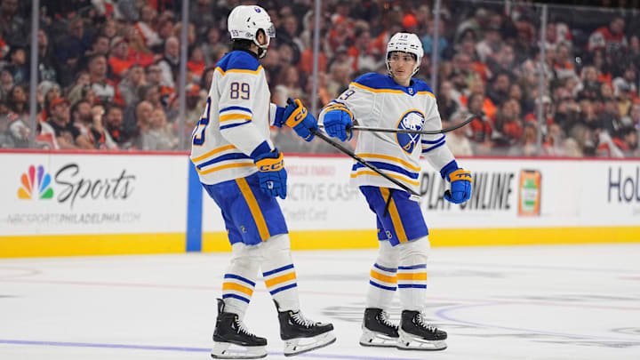 Buffalo Sabres forwards Alex Tuch and Peyton Krebs