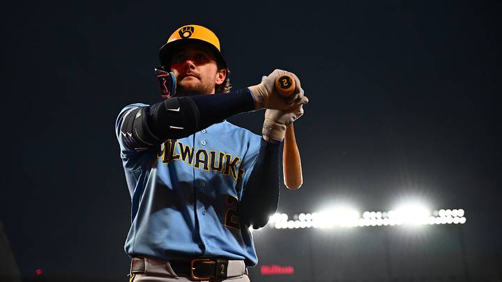 Sep 20, 2026; Baltimore, Maryland, USA; Milwaukee Brewers second baseman Brice Turang (2) stands in the on deck circle during the first inning against the Baltimore Orioles at Oriole Park at Camden Yards. Mandatory Credit: James A. Pittman-Imagn Images Sep 20, 2026; Baltimore, Maryland, USA; Milwaukee Brewers second baseman Brice Turang (2) stands in the on deck circle during the first inning against the Baltimore Orioles at Oriole Park at Camden Yards. Mandatory Credit: James A. Pittman-Imagn Images