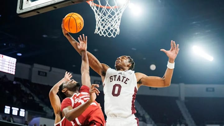 Mississippi State Forward Jamarion Davis-Fleming (#0) during the game between the Oklahoma Sooners and the Mississippi State Bulldogs at Humphrey Coliseum in Starkville, MS. Mississippi State Forward Jamarion Davis-Fleming (#0) during the game between the Oklahoma Sooners and the Mississippi State Bulldogs at Humphrey Coliseum in Starkville, MS.