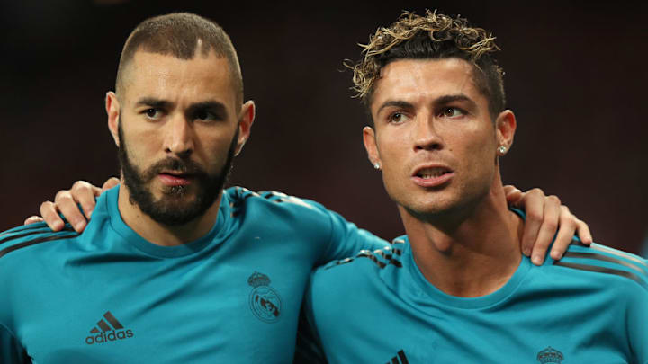 Karim Benzema (left) and Cristiano Ronaldo are the two all-time leading goalscorers for Real Madrid.