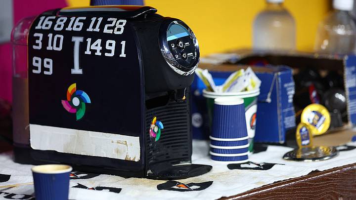La famosa máquina de café espresso de la novena italiana. La famosa máquina de café espresso de la novena italiana.