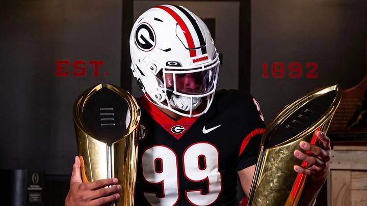 2027 DL prospect Marcus Fakatou during a recruiting visit to the University of Georgia 2027 DL prospect Marcus Fakatou during a recruiting visit to the University of Georgia