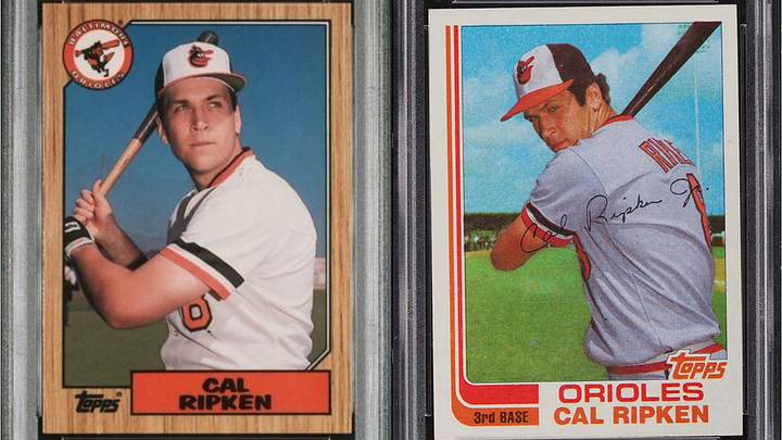 Cal Ripken Jr.'s 1987 Topps Tiffany card (left) sold for just $150 in PSA 10 condition, while his iconic 1982 Topps Traded rookie card (right) sold for more than $9,000 in PSA 10 condition on June 17, 2026. Cal Ripken Jr.'s 1987 Topps Tiffany card (left) sold for just $150 in PSA 10 condition, while his iconic 1982 Topps Traded rookie card (right) sold for more than $9,000 in PSA 10 condition on June 17, 2026.