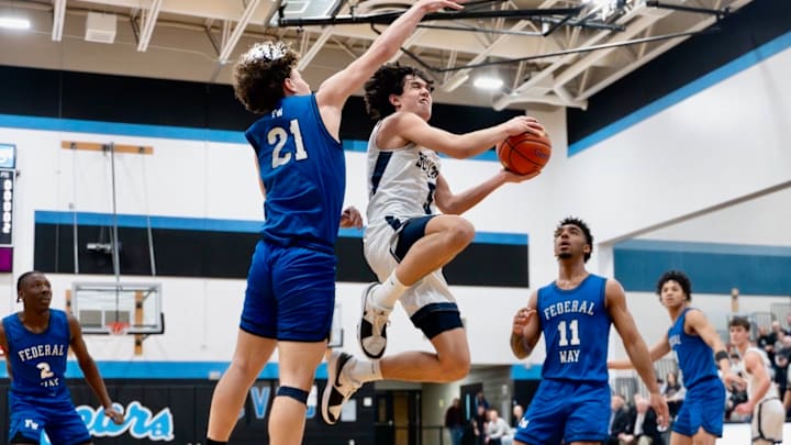 Brayden McVey and Federal Way are still in hunt for 3A NPSL boys basketball championship in 2024-25.