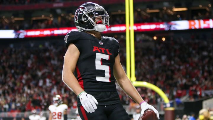 Atlanta Falcons wide receiver Drake London headlines a new-look group. Atlanta Falcons wide receiver Drake London headlines a new-look group.